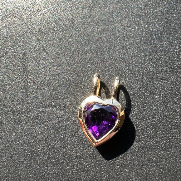 Jane Win LOVE Rainbow Birthstone Pendant in Solid Gold & Amethyst - Picture 6 of 6